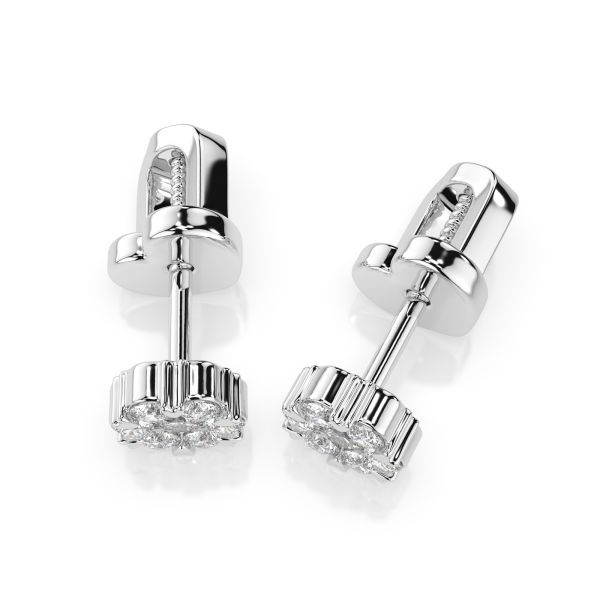 0,18 Karat Diamantohrstecker mit 14 echten Diamanten, Weißgold 585 / 14K