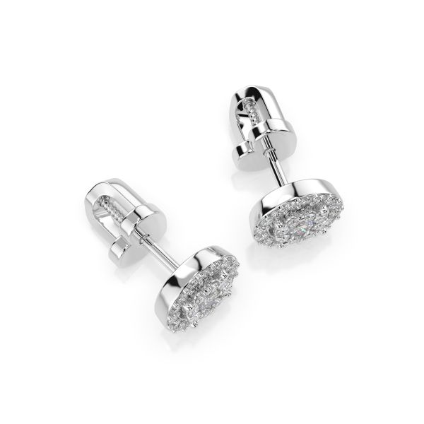 0,22 Karat Diamantohrstecker mit 50 echten Diamanten, Weißgold 585 / 14K