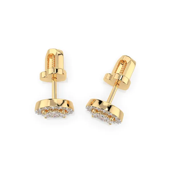 0,22 Karat Diamant Ohrstecker mit 50 echten Diamanten, Gelbgold 585 / 14K