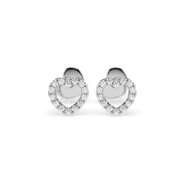 0,14 Karat Diamantohrstecker mit 28 echten Diamanten, Weißgold 585 / 14K