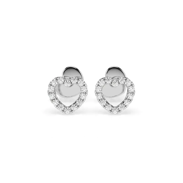 0,14 Karat Diamant Ohrstecker mit 28 echten Diamanten, Weißgold 585 / 14K