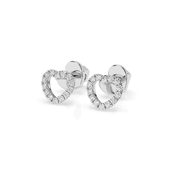 0,14 Karat Diamant Ohrstecker mit 28 echten Diamanten, Weißgold 585 / 14K