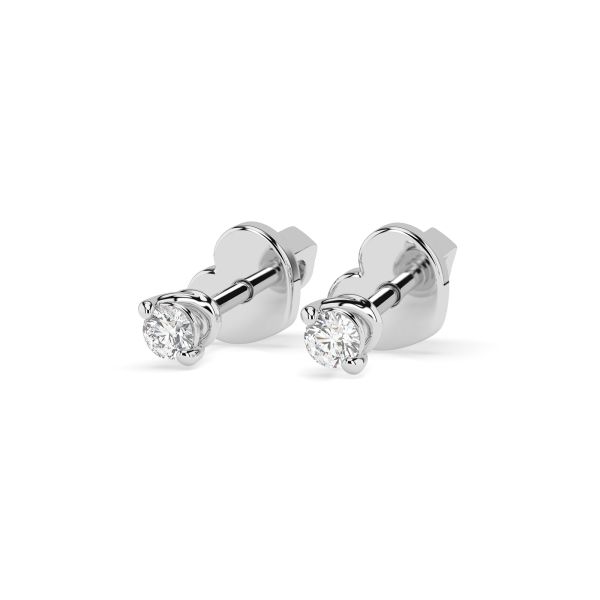 0,08 Karat Diamantohrstecker mit 2 echten Diamanten, Weißgold 585 / 14K