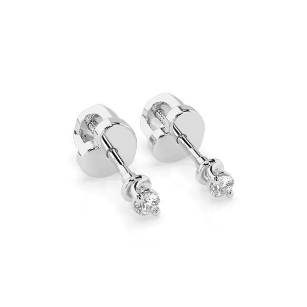0,08 Karat Diamant Ohrstecker mit 2 echten Diamanten, Weißgold 585 / 14K