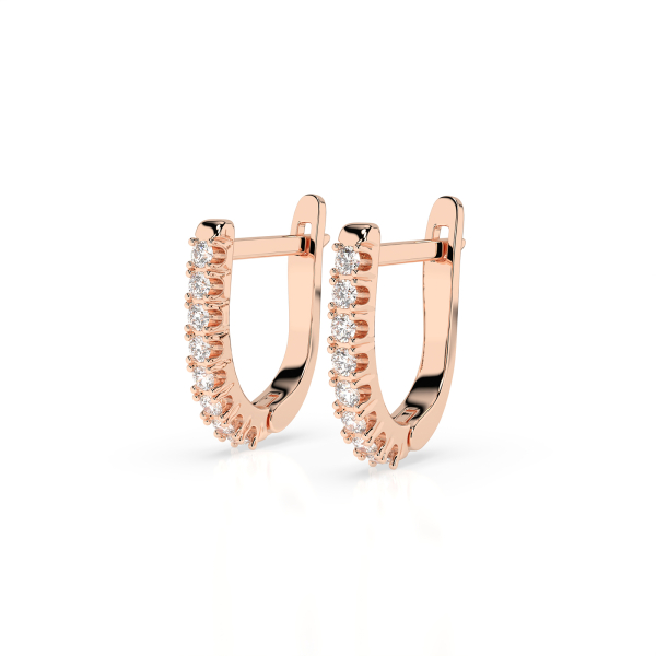 0,32 Karat Diamant Creolen, Rotgold 585 / 14 Karat, Gewicht ca. 1.7 g.