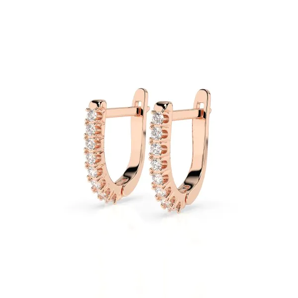 0,32 Karat Diamant Creolen, Rotgold 585 / 14 Karat, Gewicht ca. 1.7 g.