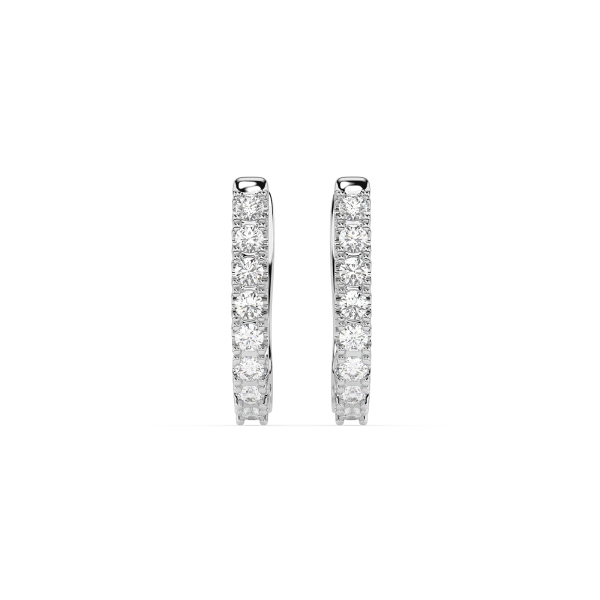 0,32 Karat Diamant Creolen, Weißgold 585 / 14 Karat, Gewicht ca. 1.7 g.