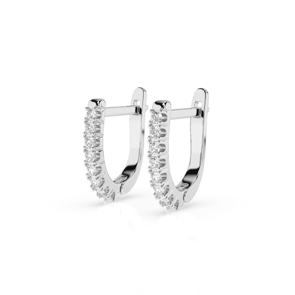 0,32 Karat Diamant Creolen, Weißgold 585 / 14 Karat, Gewicht ca. 1.7 g.