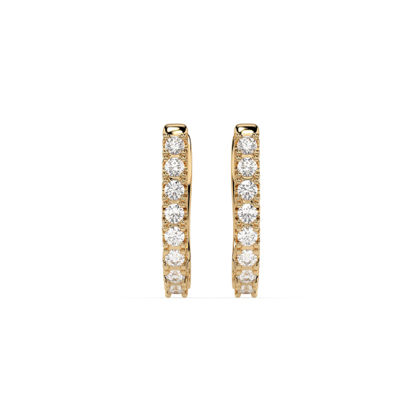 0,32 Karat Diamant Creolen, Gelbgold 585 / 14 Karat, Gewicht ca. 1.7 g.