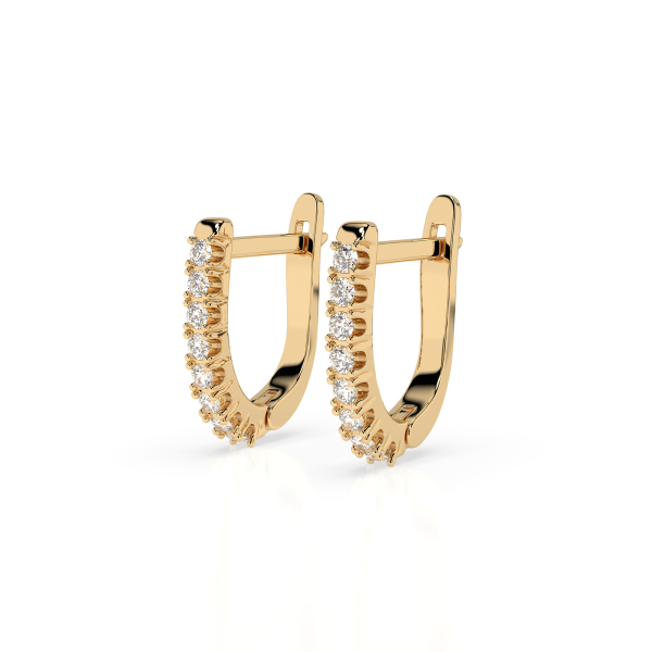 0,32 Karat Diamant Creolen, Gelbgold 585 / 14 Karat, Gewicht ca. 1.7 g.
