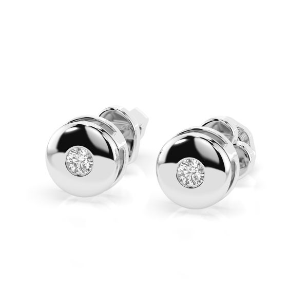 0,08 Karat Diamantohrstecker mit 2 echten Diamanten, Weißgold 585 / 14K