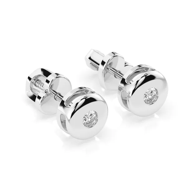 0,08 Karat Diamant Ohrstecker mit 2 echten Diamanten, Weißgold 585 / 14K