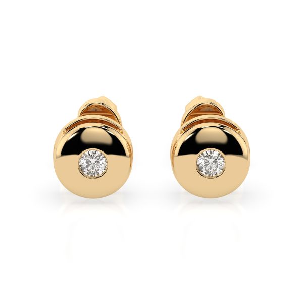 0,08 Karat Diamantohrstecker mit 2 echten Diamanten, Gelbgold 585 / 14K