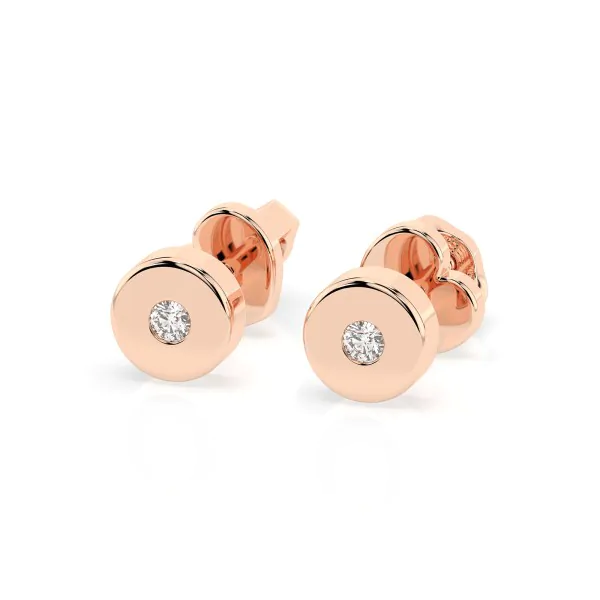 0,04 Karat Diamant Ohrstecker, Rotgold 585 / 14K