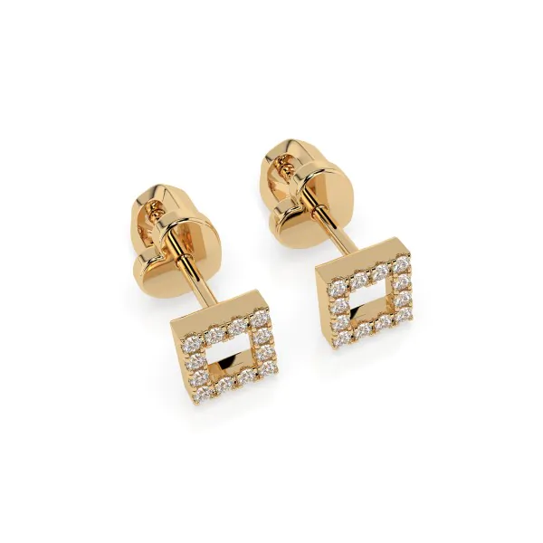 0,14 Karat Diamantohrstecke mit 24 echten Diamantenr, Gelbgold 585 / 14K