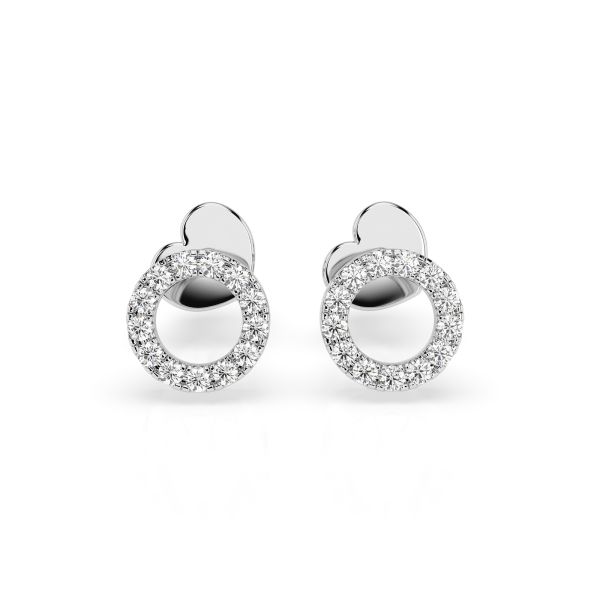 0,16 Karat Diamantohrstecker mit 26 echten Diamanten, Weißgold 585 / 14K