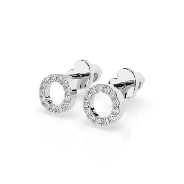 0,16 Karat Diamantohrstecker mit 26 echten Diamanten, Weißgold 585 / 14K