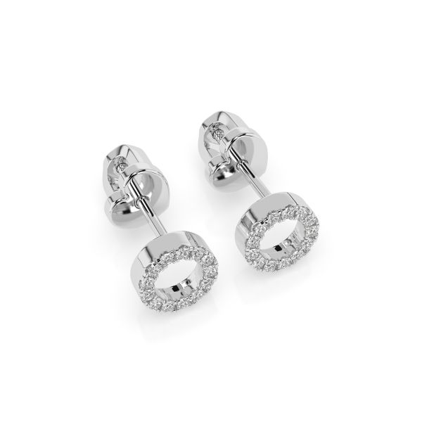 0,16 Karat Diamantohrstecker mit 26 echten Diamanten, Weißgold 585 / 14K