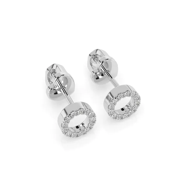 0,16 Karat Diamant Ohrstecker mit 26 echten Diamanten, Weißgold 585 / 14K