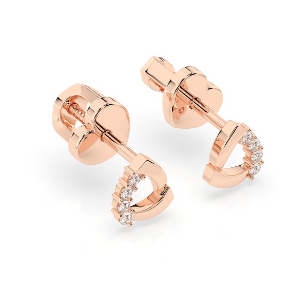 0,05 Karat Diamantohrstecker mit 8 echten Diamanten, Rotgold 585 / 14K