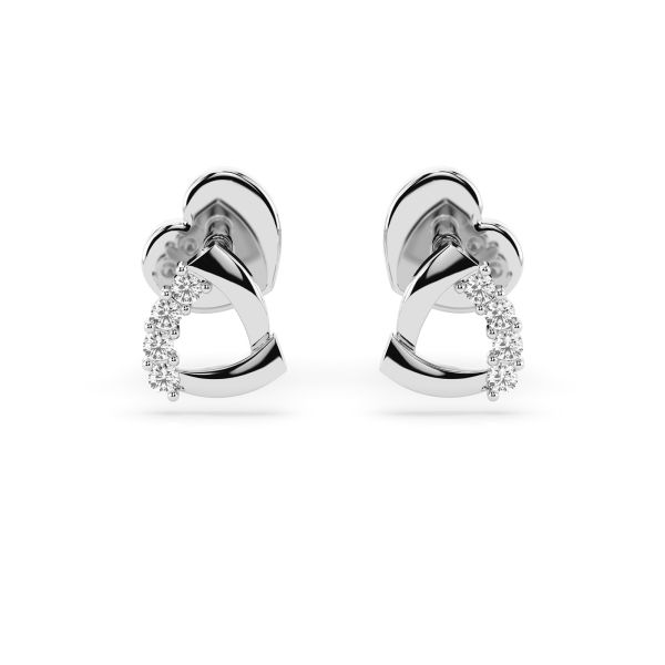 0,05 Karat Diamantohrstecker mit 8 echten Diamanten, Weißgold 585 / 14K