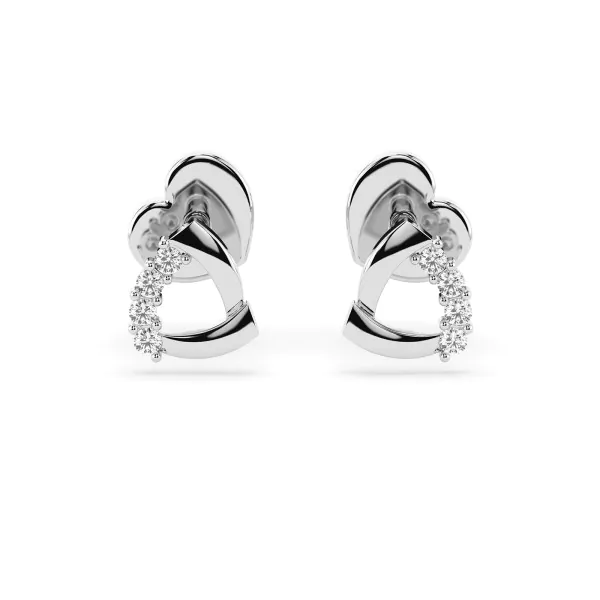0,05 Karat Diamant Ohrstecker mit 8 echten Diamanten, Weißgold 585 / 14K