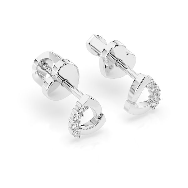 0,05 Karat Diamantohrstecker mit 8 echten Diamanten, Weißgold 585 / 14K