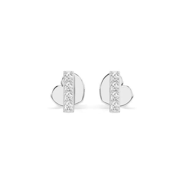 0,08 Karat Diamant Ohrstecker mit 8 echten Diamanten, Weißgold 585 / 14K