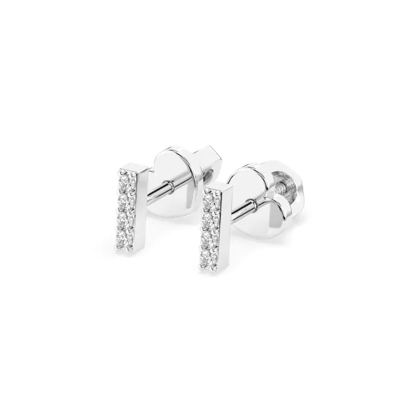 0,08 Karat Diamant Ohrstecker mit 8 echten Diamanten, Weißgold 585 / 14K