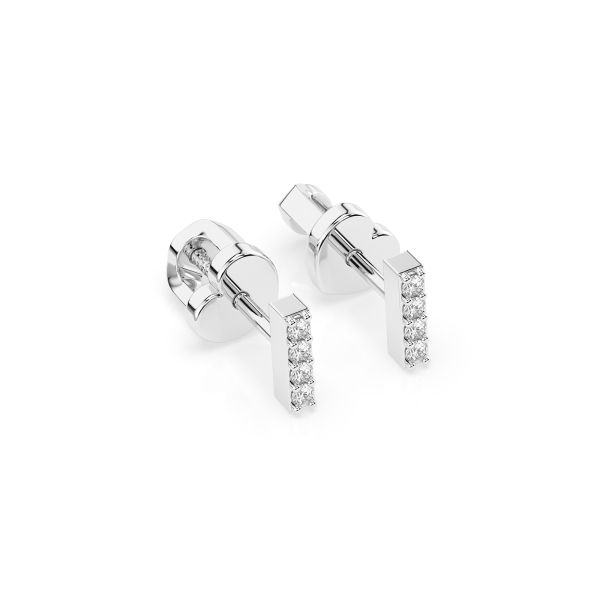 0,08 Karat Diamantohrstecker mit 8 echten Diamanten, Weißgold 585 / 14K