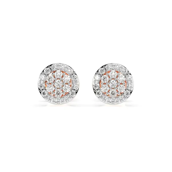 0,30 Karat Diamant Ohrstecker mit 40 echten Diamanten, Rotgold 585 / 14K