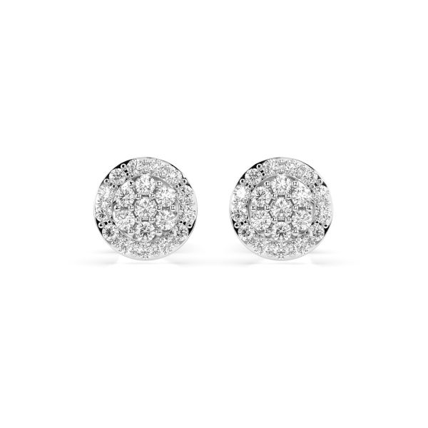 0,30 Karat Diamantohrstecker mit 40 echten Diamanten, Weißgold 585 / 14K