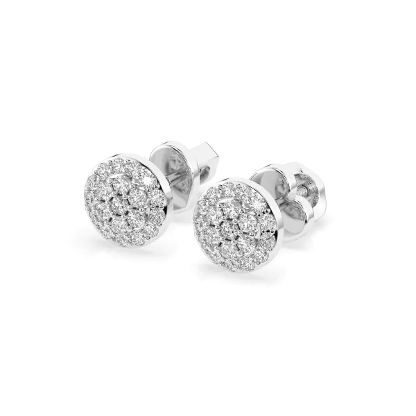 0,30 Karat Diamant Ohrstecker mit 40 echten Diamanten, Weißgold 585 / 14K