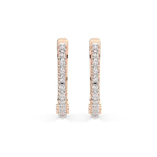 0,18 Karat Diamant Creolen, Rotgold 585 / 14 Karat