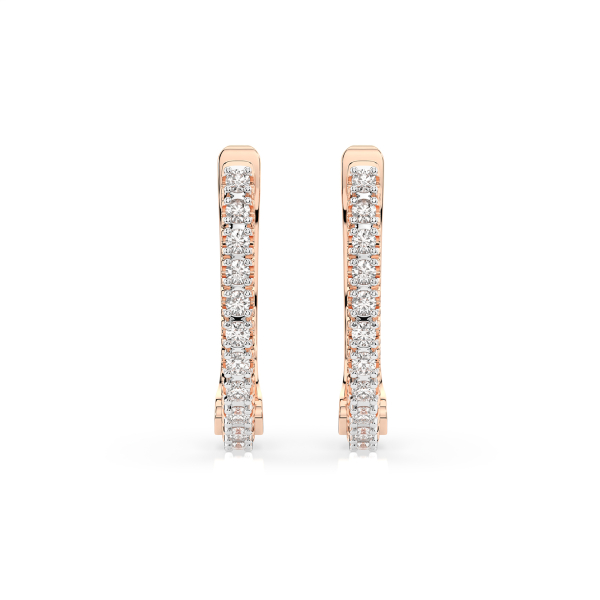 0,18 Karat Diamant Creolen, Rotgold 585 / 14 Karat, Gewicht ca. 1.5 g.