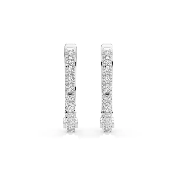0,18 Karat Diamant Creolen, Weißgold 585 / 14 Karat