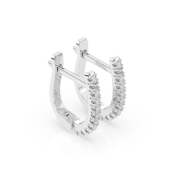 0,18 Karat Diamant Creolen, Weißgold 585 / 14 Karat