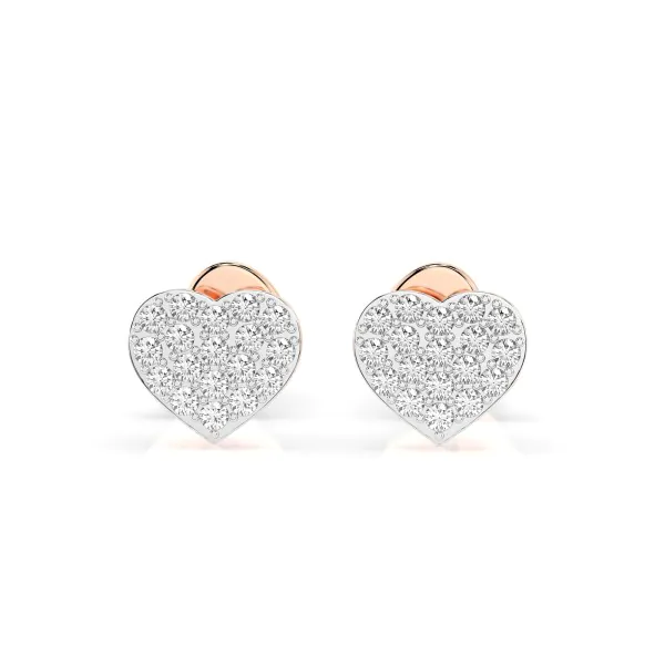 0,18 Karat Diamant Ohrstecker mit 36 echten Diamanten, Rotgold 585 / 14K