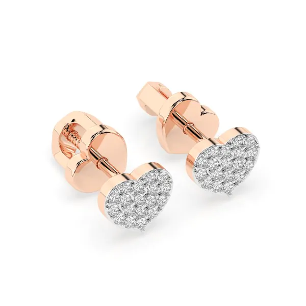 0,18 Karat Diamant Ohrstecker mit 36 echten Diamanten, Rotgold 585 / 14K