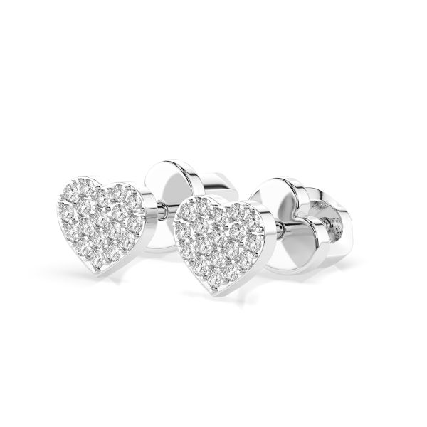 0,18 Karat Diamantohrstecker mit 36 echten Diamanten, Weißgold 585 / 14K