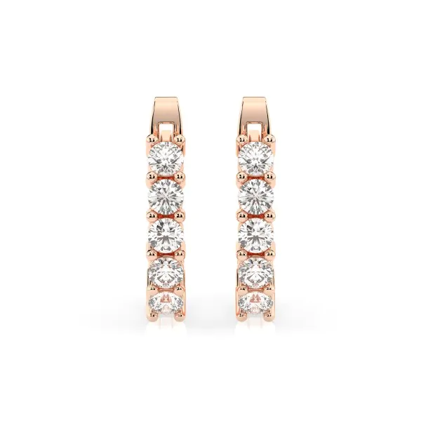 0,6 Karat Diamant Creolen, Rotgold 585 / 14 Karat
