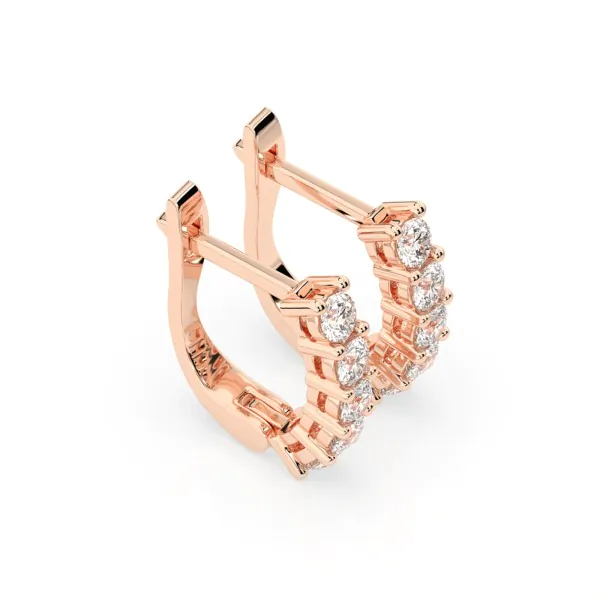 0,6 Karat Diamant Creolen, Rotgold 585 / 14 Karat