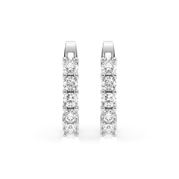 0,6 Karat Diamant Creolen, Weißgold 585 / 14 Karat, Gewicht ca. 2.2 g.