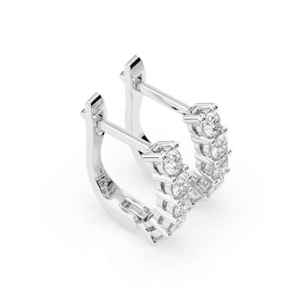 0,6 Karat Diamant Creolen, Weißgold 585 / 14 Karat, Gewicht ca. 2.2 g.