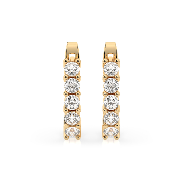 0,6 Karat Diamant Creolen, Gelbgold 585 / 14 Karat, Gewicht ca. 2.2 g.