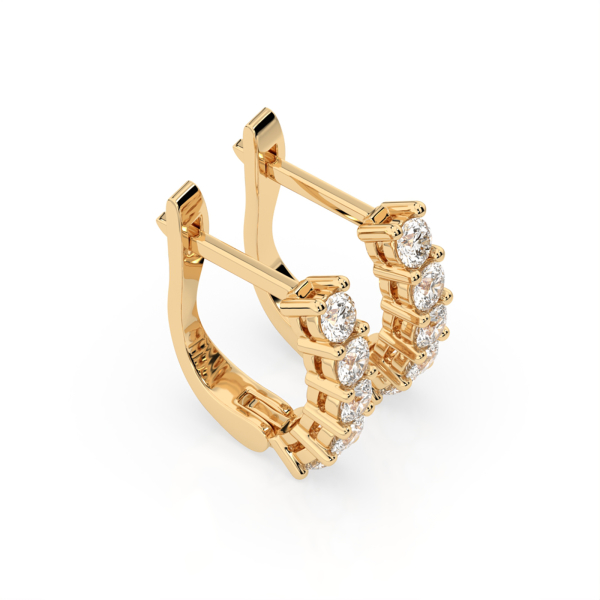 0,6 Karat Diamant Creolen, Gelbgold 585 / 14 Karat, Gewicht ca. 2.2 g.