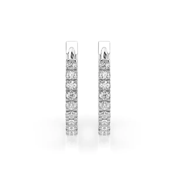 0,22 Karat Diamant Creolen, Weißgold 585 / 14 Karat