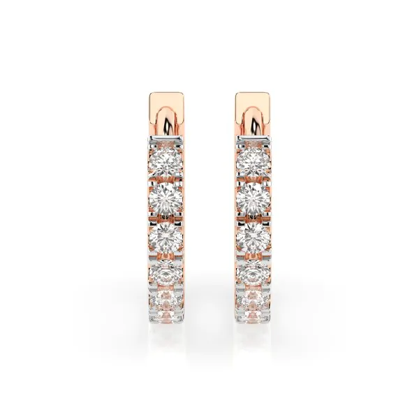 0,42 Karat Diamant Creolen, Rotgold 585 / 14 Karat