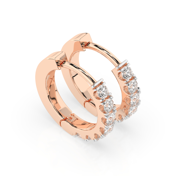 0,42 Karat Diamant Creolen, Rotgold 585 / 14 Karat, Gewicht ca. 2.1 g.