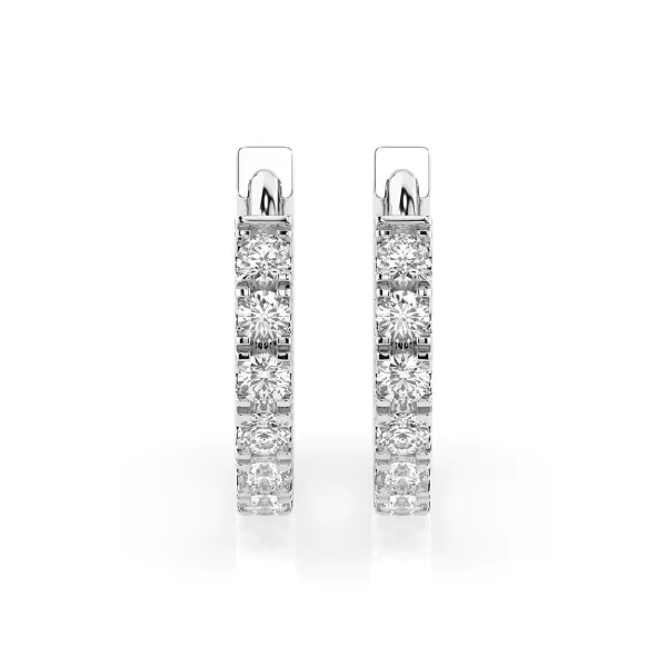 0,42 Karat Diamant Creolen, Weißgold 585 / 14 Karat